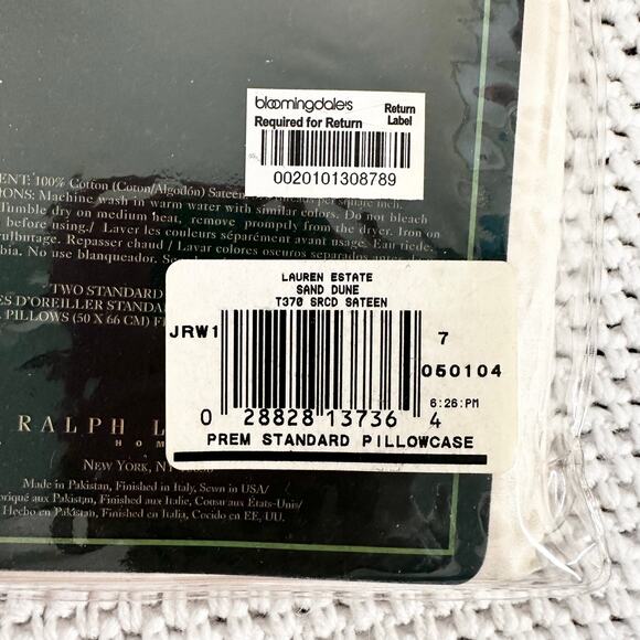 Lauren Ralph Lauren Vintage Estate Sateen Sheet Beige Sand Dune Twin Sheet Set - Picture 9 of 9